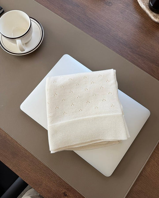 Eyelet knit blanket