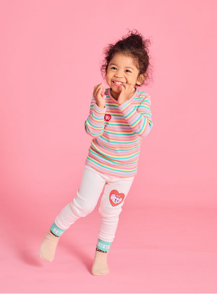 Floral Ribbed T-shirt Stripe