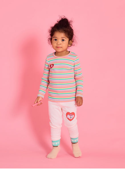 Floral Ribbed T-shirt Stripe